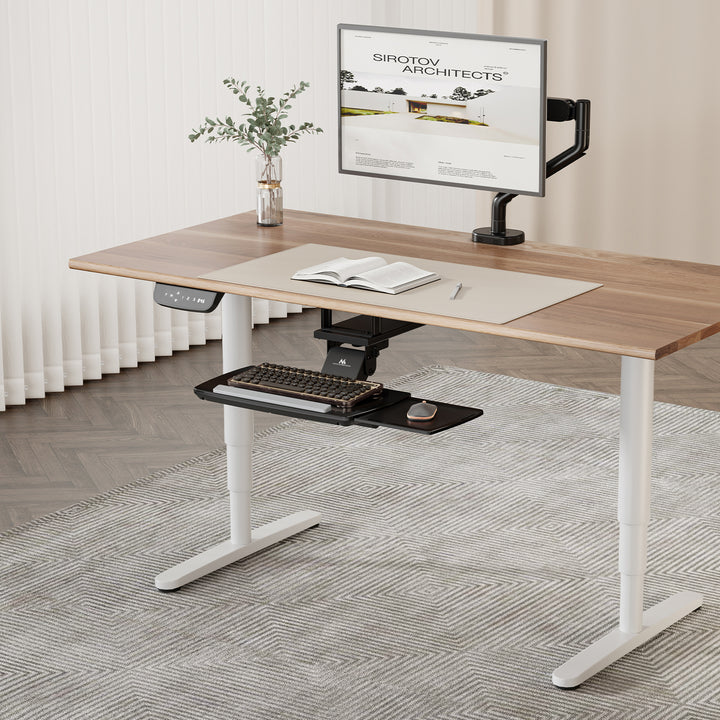 Maclean MC-156 B Soporte de teclado bajo escritorio, ajustable, máx. 5kg, negro