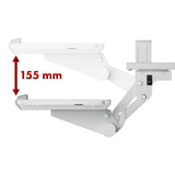 Suporte para teclado Maclean sob a secretária, ajustável, máx. 5 kg, branco, MC-156 W