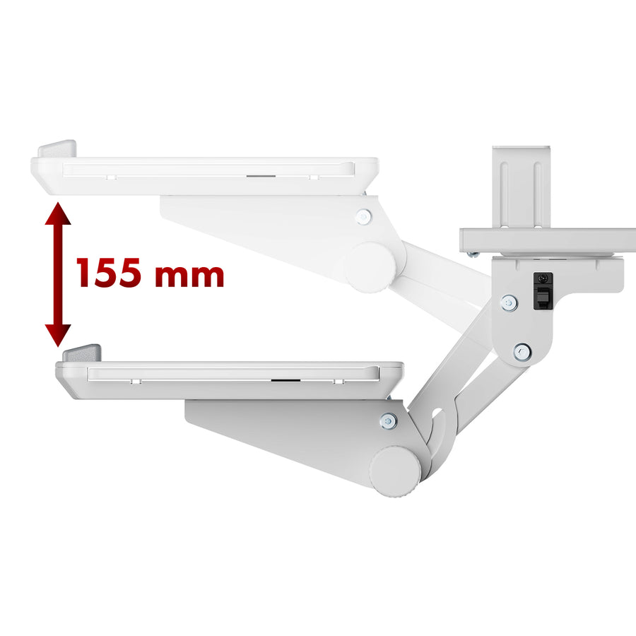 Suporte para teclado Maclean sob a secretária, ajustável, máx. 5 kg, branco, MC-156 W