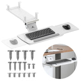 Suporte para teclado Maclean sob a secretária, ajustável, máx. 5 kg, branco, MC-156 W