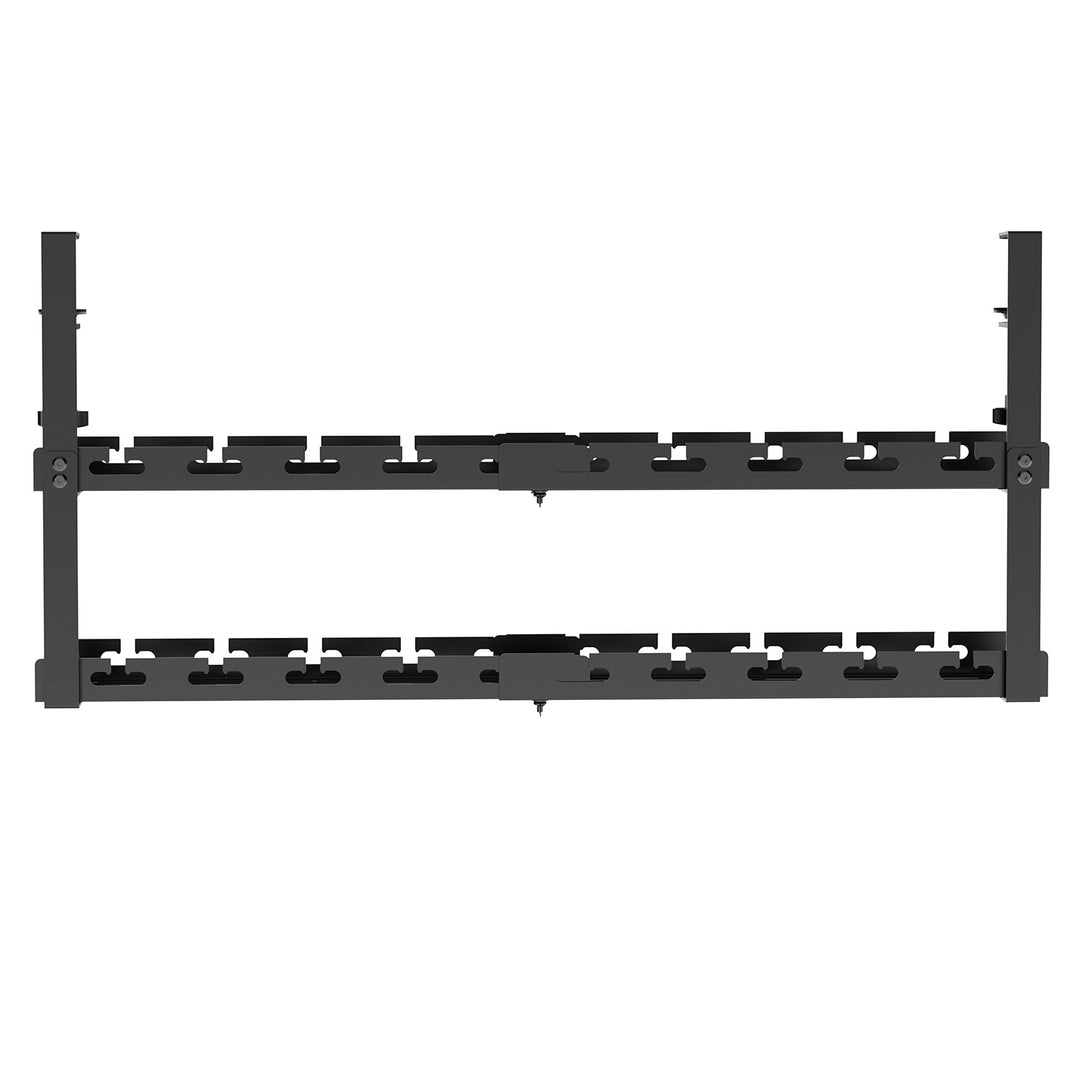 Maclean MC-102 B Organizador de cables para debajo de la mesa, carga máx. 5 kg, max. 728mm, 2 niveles, negro