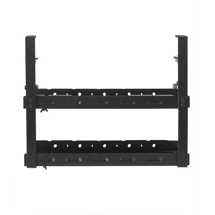 Maclean MC-102 B Organizador de cables para debajo de la mesa, carga máx. 5 kg, max. 728mm, 2 niveles, negro