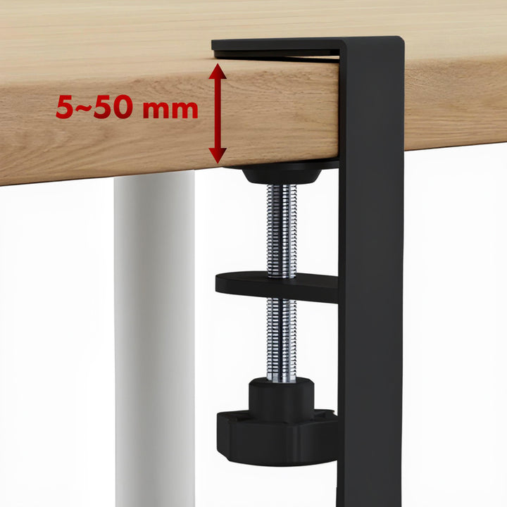 Maclean MC-102 B Organizador de cables para debajo de la mesa, carga máx. 5 kg, max. 728mm, 2 niveles, negro