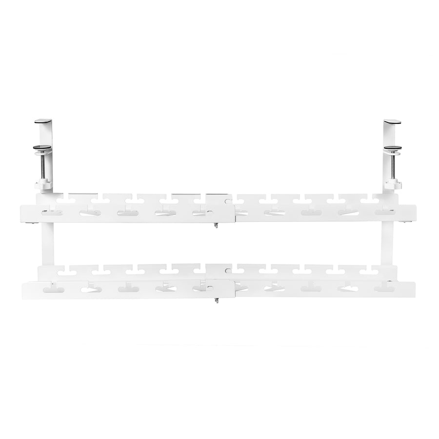 Maclean organizador de cables bajo escritorio, carga máx. 5kg, máx. 728mm, 2 niveles, blanco, MC-102 W 728mm, 2 niveles, blanco, MC-102 W
