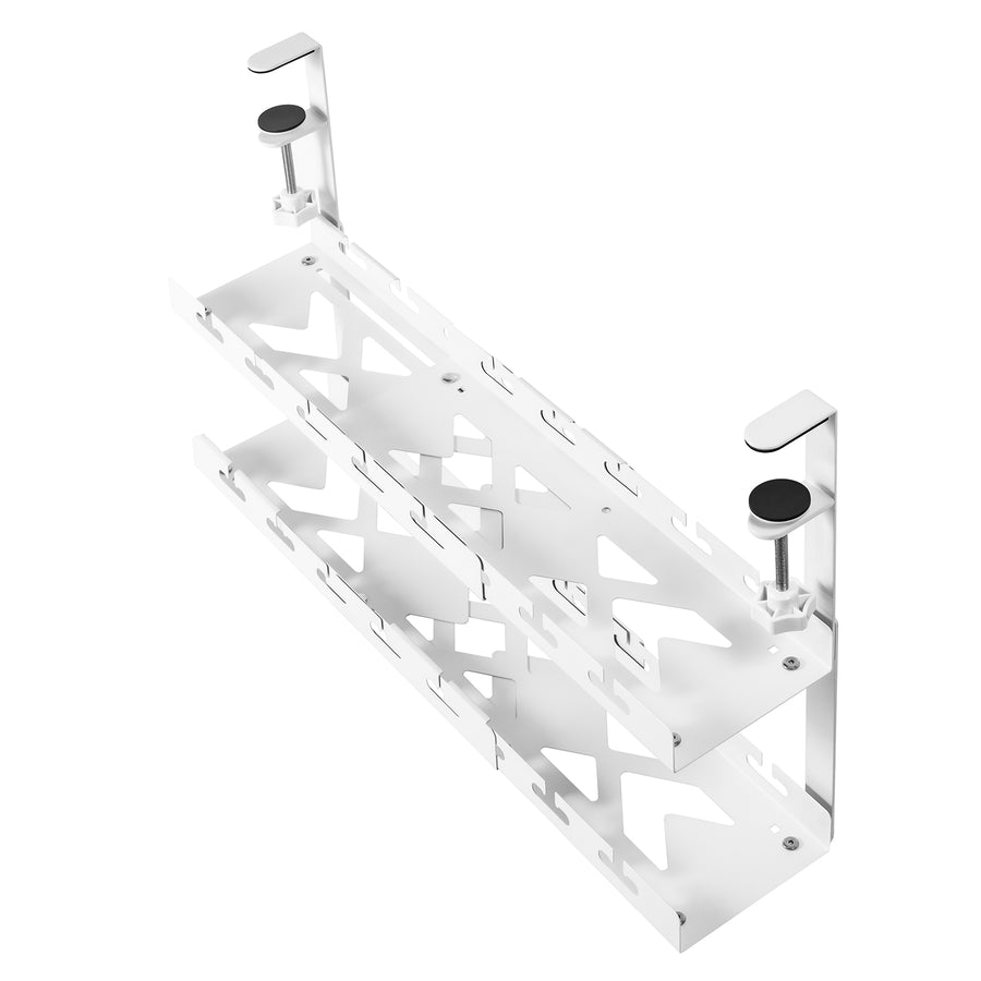 Maclean organizador de cables bajo escritorio, carga máx. 5kg, máx. 728mm, 2 niveles, blanco, MC-102 W 728mm, 2 niveles, blanco, MC-102 W