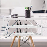 Maclean organizador de cables bajo escritorio, carga máx. 5kg, máx. 728mm, 2 niveles, blanco, MC-102 W 728mm, 2 niveles, blanco, MC-102 W