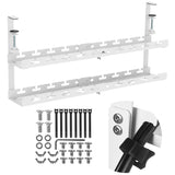 Maclean organizador de cables bajo escritorio, carga máx. 5kg, máx. 728mm, 2 niveles, blanco, MC-102 W 728mm, 2 niveles, blanco, MC-102 W