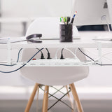Maclean organizador de cables bajo escritorio, carga máx. 5 kg, máx. 728 mm, blanco, MC-103 W 728mm, blanco, MC-103 W