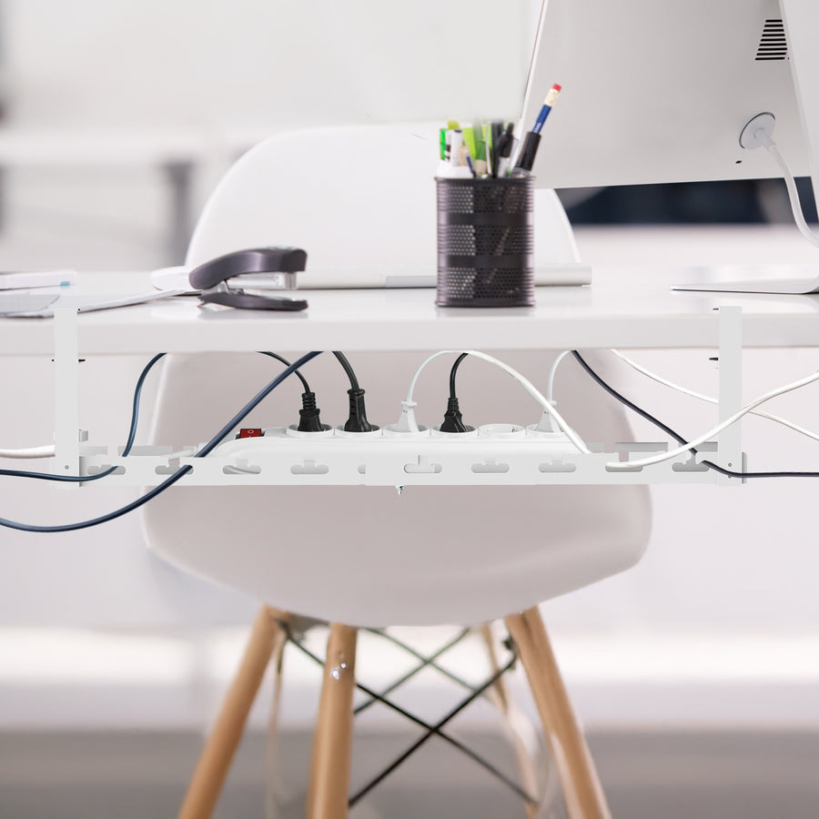 Maclean organizador de cables bajo escritorio, carga máx. 5 kg, máx. 728 mm, blanco, MC-103 W 728mm, blanco, MC-103 W