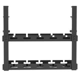 Maclean MC-104 B Organizador de cables bajo escritorio, carga máx. 5 kg, 2 niveles, negro