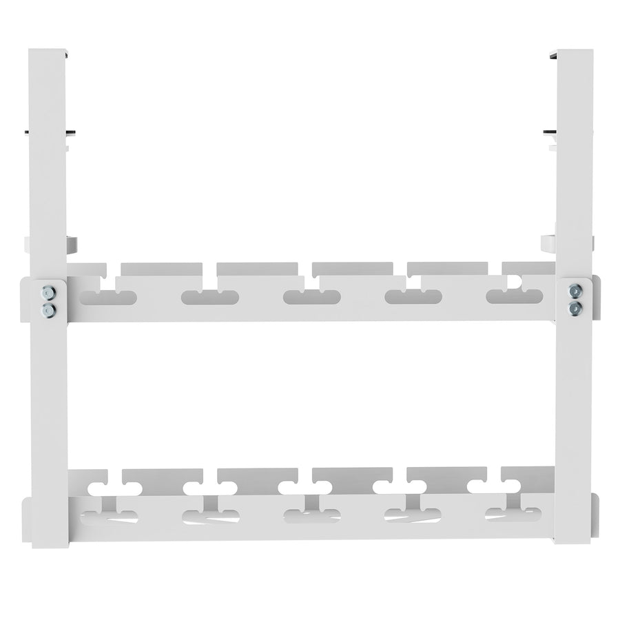 Maclean MC-104 W Organizador de cables bajo escritorio, carga máx. 5 kg, 2 niveles, blanco