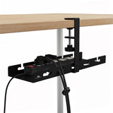 Maclean MC-105 B Organizador de cables bajo escritorio, carga máx. 5 kg, negro
