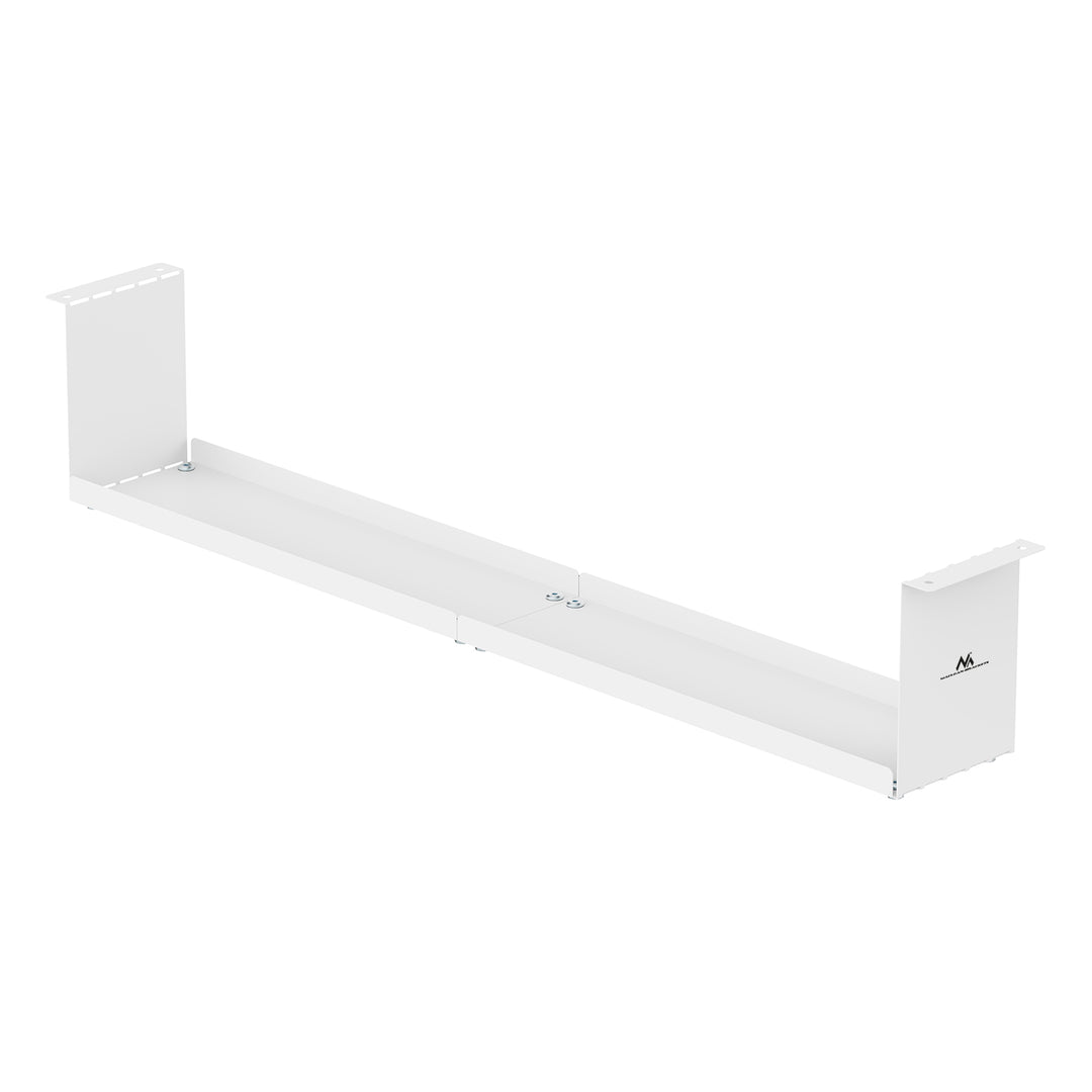 Maclean MC-107 W Organizador de cables compacto bajo escritorio, carga máx. 5 kg, blanco