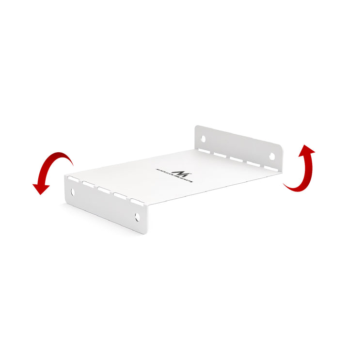 Maclean MC-107 W Organizador de cables compacto bajo escritorio, carga máx. 5 kg, blanco