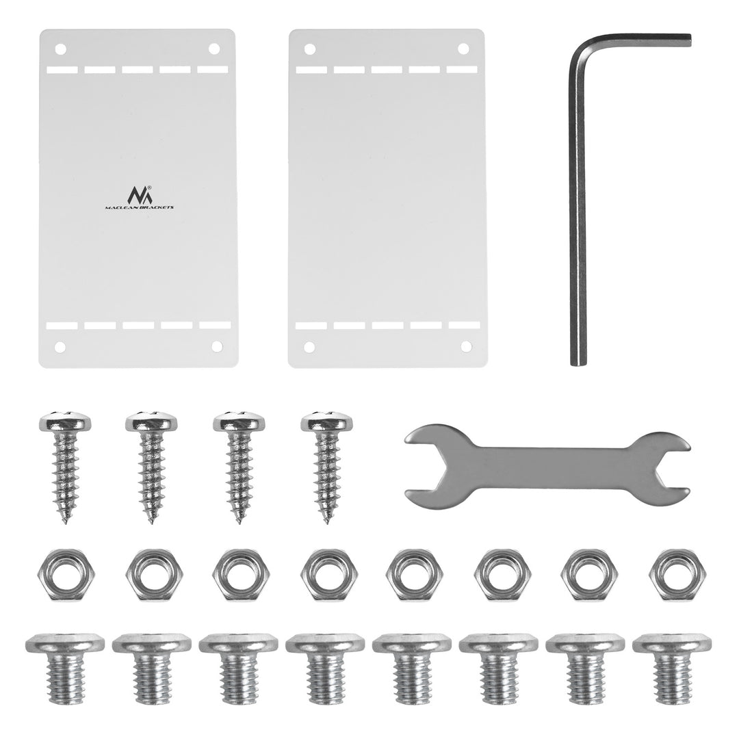 Maclean MC-107 W Organizador de cables compacto bajo escritorio, carga máx. 5 kg, blanco