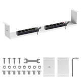 Maclean MC-107 W Organizador de cables compacto bajo escritorio, carga máx. 5 kg, blanco