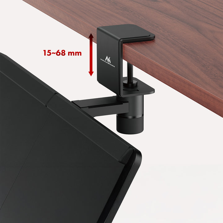 Maclean MC-108 B Soporte para teclado bajo escritorio, carga máx. 5 kg, ajustable horizontal y verticalmente, negro