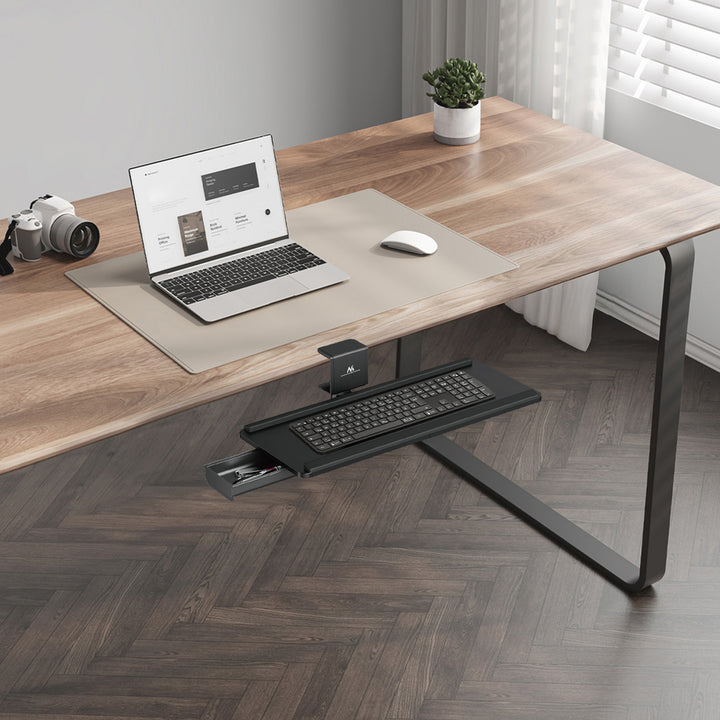 Maclean MC-108 B Soporte para teclado bajo escritorio, carga máx. 5 kg, ajustable horizontal y verticalmente, negro