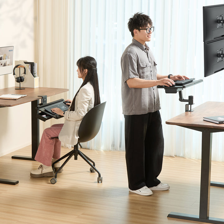 Maclean MC-108 B Soporte para teclado bajo escritorio, carga máx. 5 kg, ajustable horizontal y verticalmente, negro
