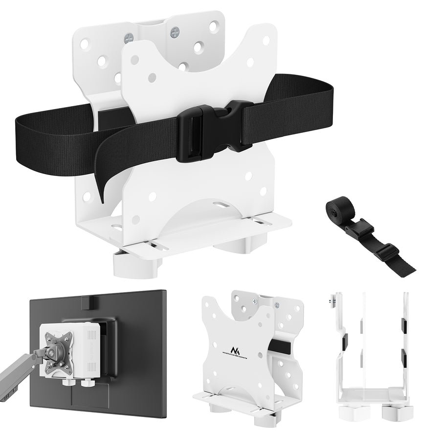 Suporte para minicomputador Maclean, alcance de 17-70 mm, compatível com VESA, carga máxima de 5 kg, branco, MC-115 W