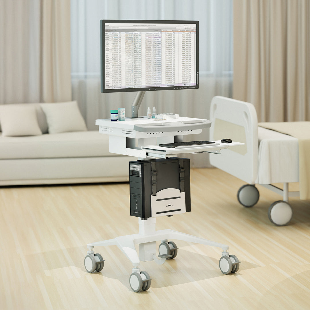 Soporte para CPU Maclean, alcance 122-212mm, carga máx. 10kg, blanco, MC-116 W