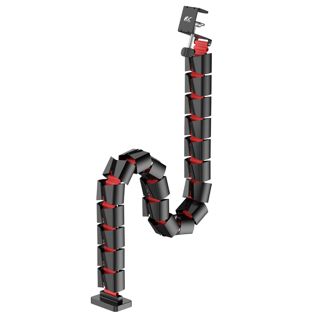 Organizador de cabos de mesa/bastidor de cabos Nano RS, 1345 mm, preto e vermelho, RS125