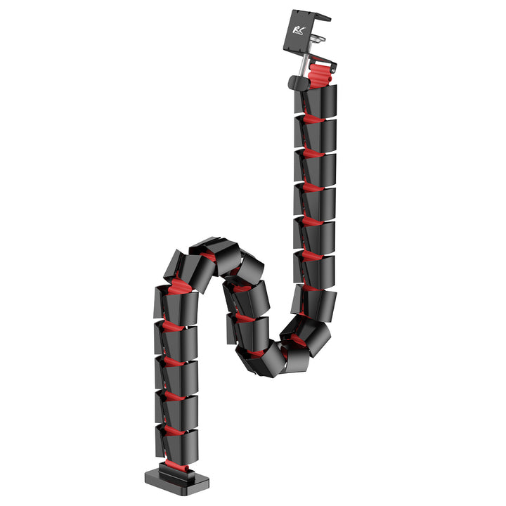 Organizador de cabos de mesa/bastidor de cabos Nano RS, 1345 mm, preto e vermelho, RS125
