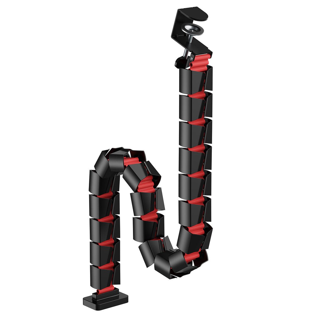 Organizador de cabos de mesa/bastidor de cabos Nano RS, 1345 mm, preto e vermelho, RS125