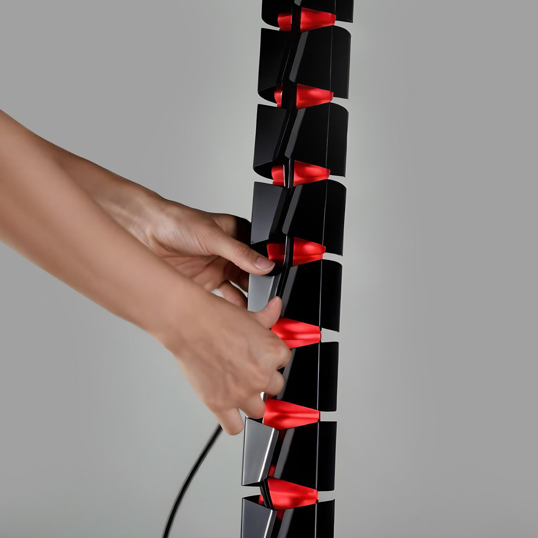 Organizador de cabos de mesa/bastidor de cabos Nano RS, 1345 mm, preto e vermelho, RS125