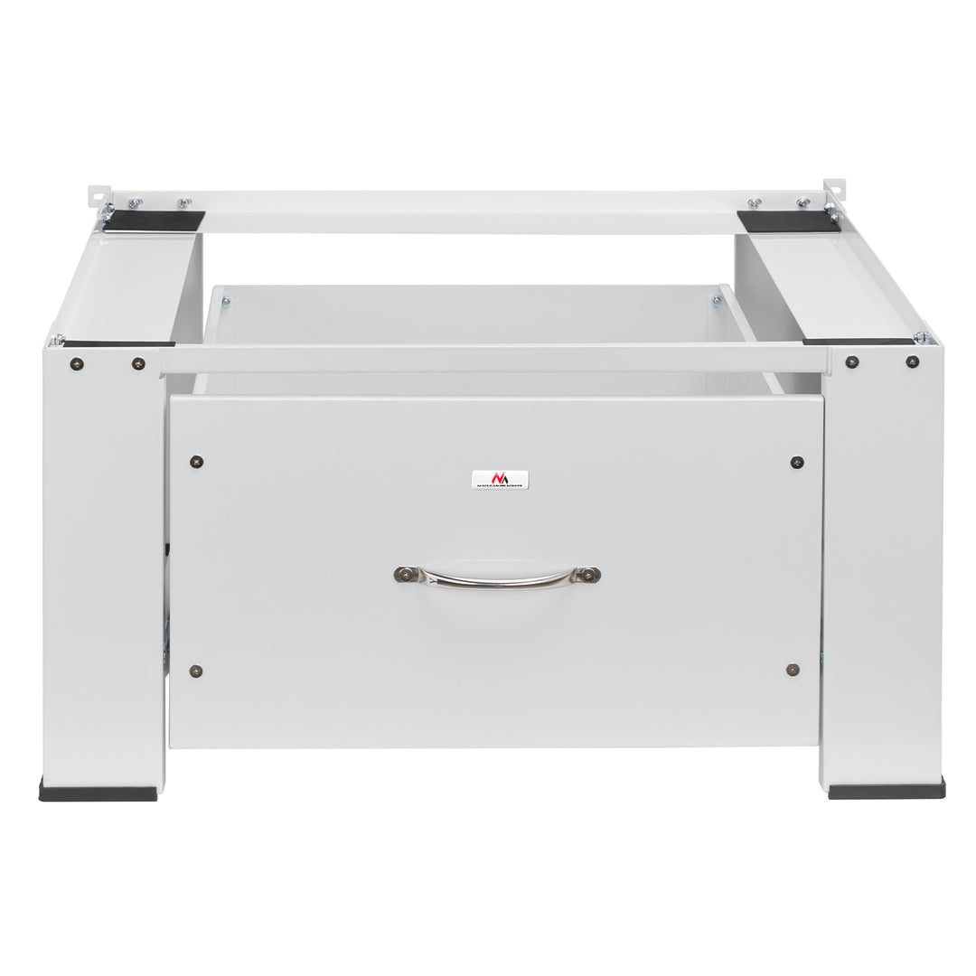 Base para máquina de lavar/secar roupa Maclean com gaveta, carga máxima de 150 kg, branca, MC-117 W