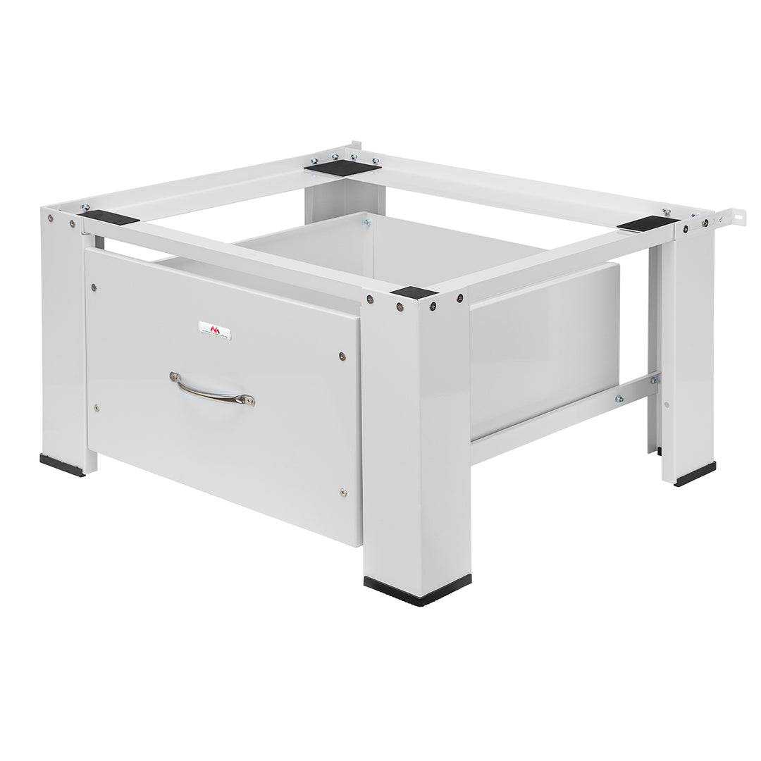 Base para máquina de lavar/secar roupa Maclean com gaveta, carga máxima de 150 kg, branca, MC-117 W