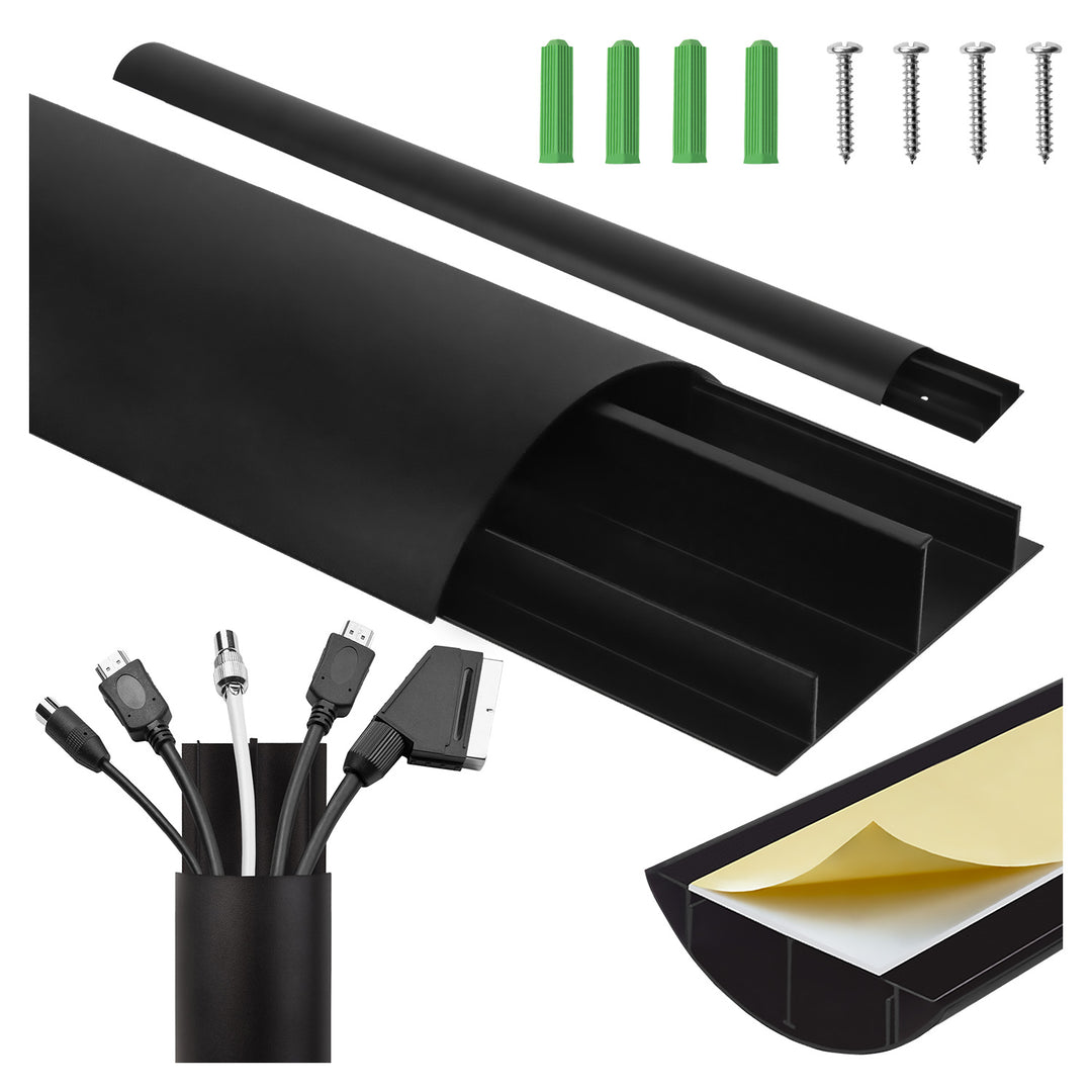 Cubrecables de aluminio Maclean, 62x20x750mm, negro, MC-814 B
