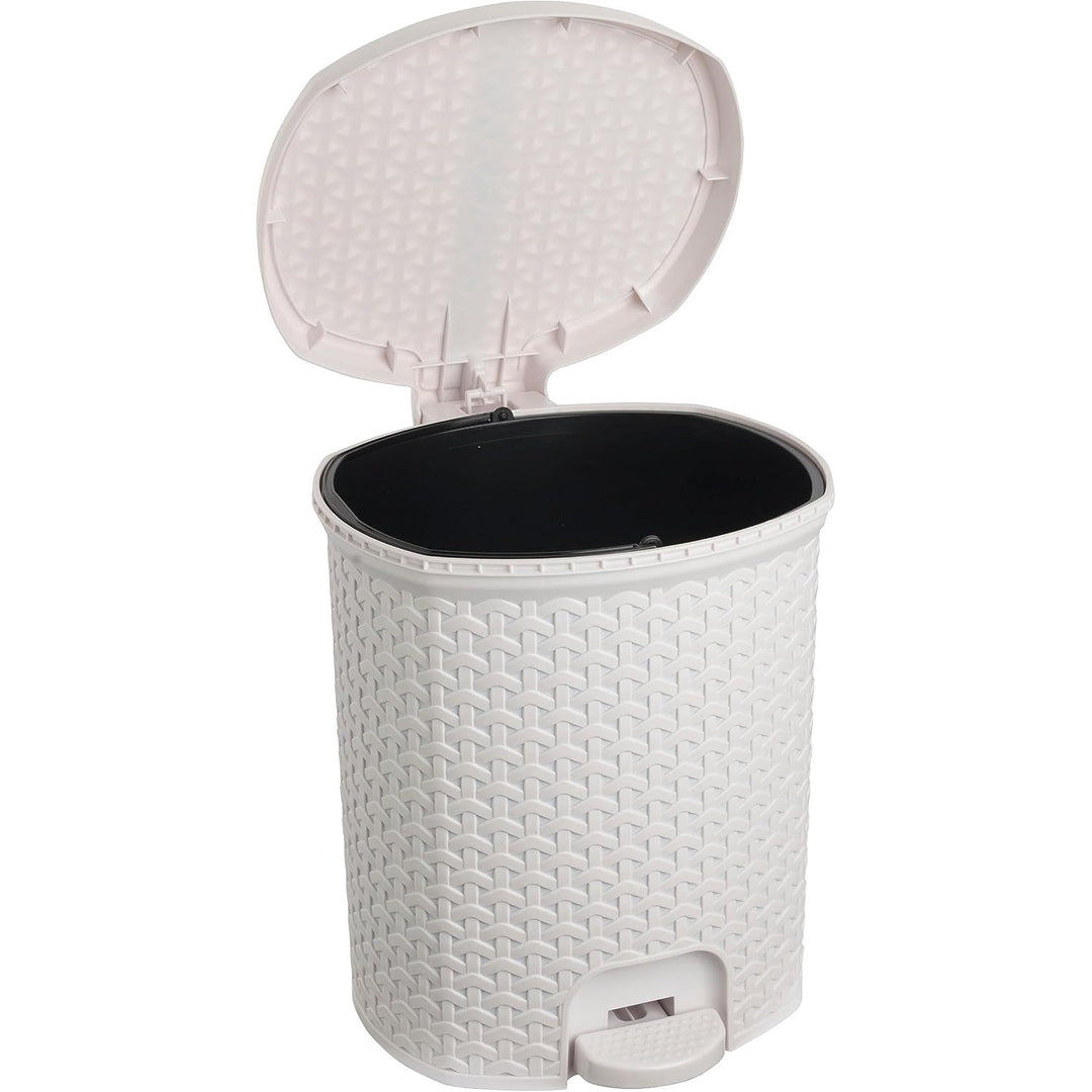 Keeeper Papelera con pedal, Cubo de basura 11 L, Color blanco, Tjark