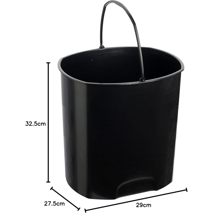 Keeeper Papelera con pedal, Cubo de basura 11 L, Color blanco, Tjark