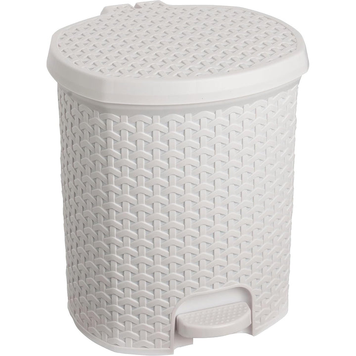 Keeeper Papelera con pedal, Cubo de basura 11 L, Color blanco, Tjark