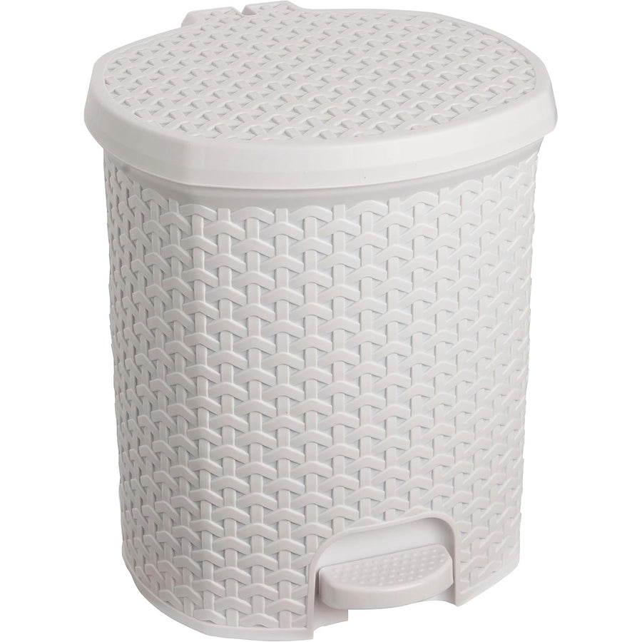 Keeeper Papelera con pedal, Cubo de basura 11 L, Color blanco, Tjark
