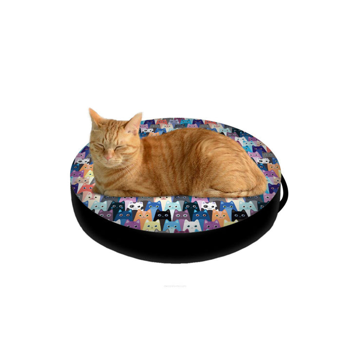 Cama para gatos Bertoni EE130, com encaixe para pellets, com 50 cm de diâmetro, design Meow