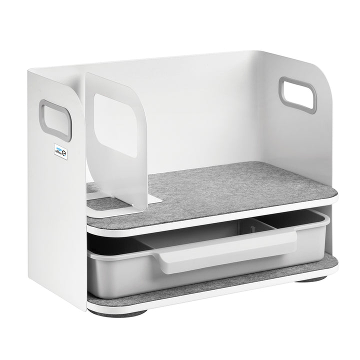 Ergo Office Organizador de escritorio con cajón, blanco, max. 10kg, ER-440 + Organizador de escritorio para utensilios ER-442