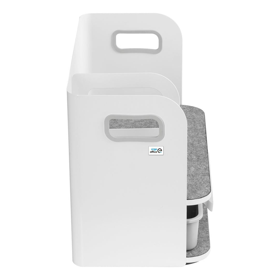 Ergo Office Organizador de escritorio con cajón, blanco, max. 10kg, ER-440 + Organizador de escritorio para utensilios ER-442