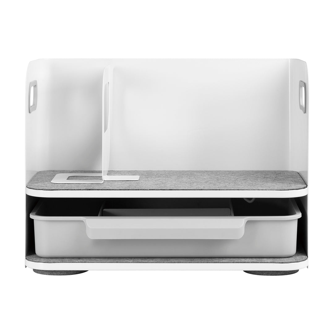 Ergo Office Organizador de escritorio con cajón, blanco, max. 10kg, ER-440 + Organizador de escritorio para utensilios ER-442