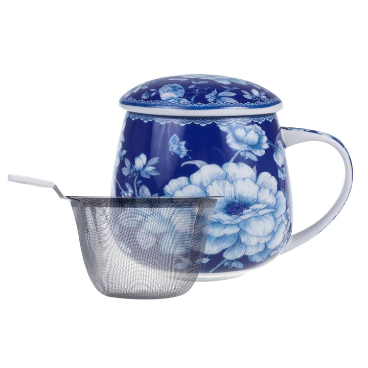 Chávena de chá de porcelana elegante Queen Isabell, chávena de porcelana com filtro, 450 ml