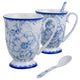 Queen Isabell Elegante conjunto de chávenas de porcelana clássicas com colher de chá, Capacidade: 250 ml