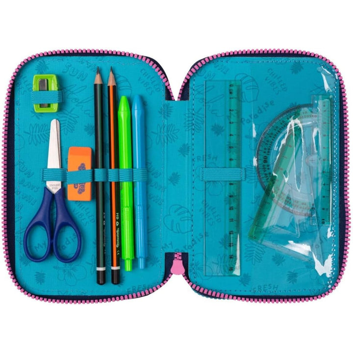 Estojo CoolPack de três compartimentos com acessórios JUMPER 3 STITCH