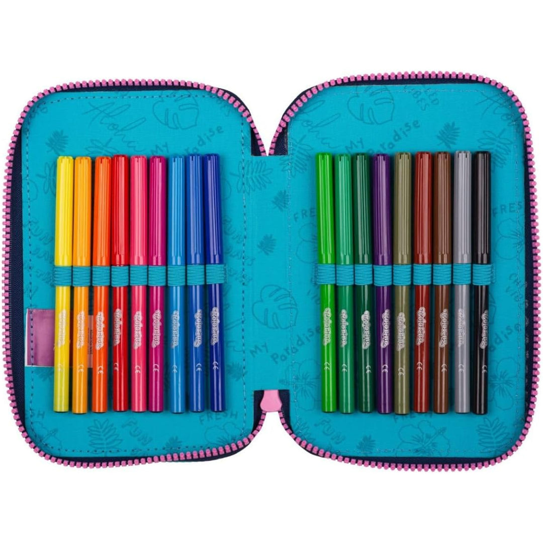 Estojo CoolPack de três compartimentos com acessórios JUMPER 3 STITCH