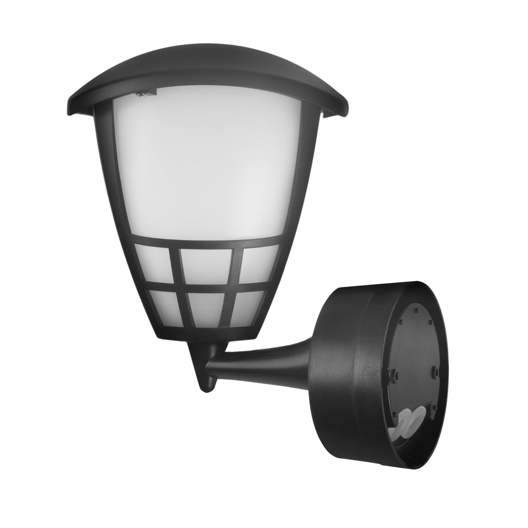 Maclean MCE518 B Aplique 1xE27 con sensor, sensor de infrarrojos, carga máx. 60W, IP65, negro + Maclean Energy MCE268 WW Bombilla de filamento LED E27, 8W 230V blanco cálido 3000K 1055lm retro edison decorativa
