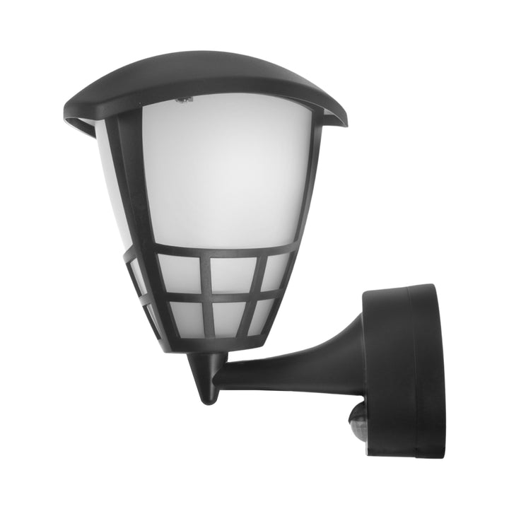 Maclean MCE518 B Aplique 1xE27 con sensor, sensor de infrarrojos, carga máx. 60W, IP65, negro + Maclean Energy MCE268 WW Bombilla de filamento LED E27, 8W 230V blanco cálido 3000K 1055lm retro edison decorativa