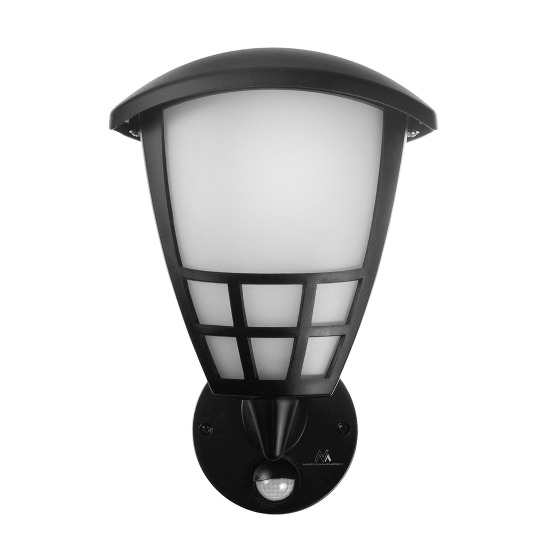 Maclean MCE518 B Aplique 1xE27 con sensor, sensor de infrarrojos, carga máx. 60W, IP65, negro + Maclean Energy MCE268 WW Bombilla de filamento LED E27, 8W 230V blanco cálido 3000K 1055lm retro edison decorativa