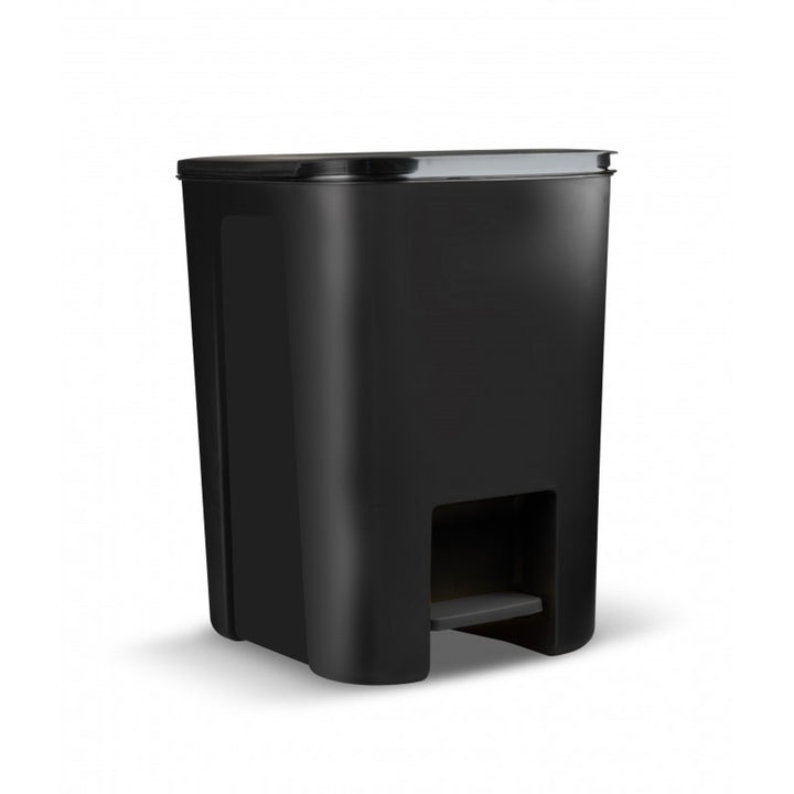 Practic Cubo de basura, con pedal, color negro, 25l, 10104699