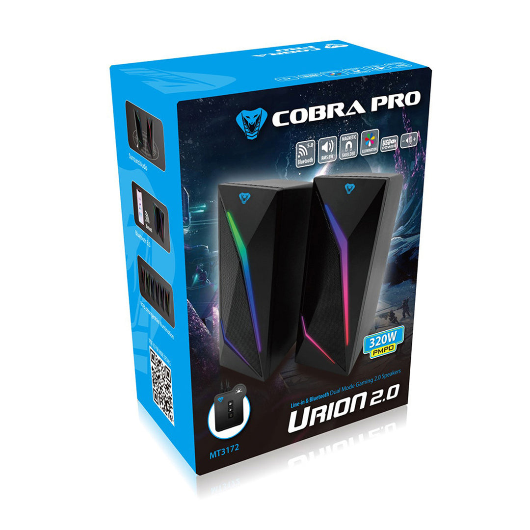 Colunas de som para jogos Media-Tech COBRA PRO URION 2.0 MT3172 Bluetooth 2.0 com retroiluminação LED RGB