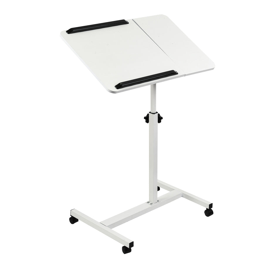 Maclean MC-121 W Soporte móvil para escritorio/portátil, regulable en altura 59-89cm, max. 30kg, blanco